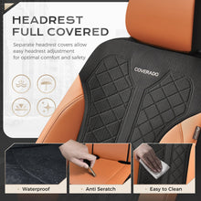 Load image into Gallery viewer, Coverado Front and Back Seat Covers for Cars PU Leather &amp; Fabric Material Breathable Comfort Auto Seats Universal Fit