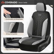 Load image into Gallery viewer, Coverado Front and Back Seat Covers for Cars PU Leather &amp; Fabric Material Breathable Comfort Auto Seats Universal Fit