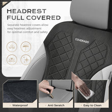 Load image into Gallery viewer, Coverado Front and Back Seat Covers for Cars PU Leather &amp; Fabric Material Breathable Comfort Auto Seats Universal Fit