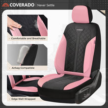 Load image into Gallery viewer, Coverado Front and Back Seat Covers for Cars PU Leather &amp; Fabric Material Breathable Comfort Auto Seats Universal Fit