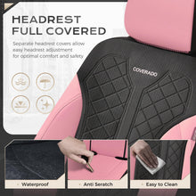 Load image into Gallery viewer, Coverado Front and Back Seat Covers for Cars PU Leather &amp; Fabric Material Breathable Comfort Auto Seats Universal Fit