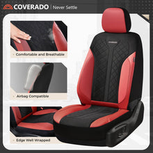 Load image into Gallery viewer, Coverado Front and Back Seat Covers for Cars PU Leather &amp; Fabric Material Breathable Comfort Auto Seats Universal Fit