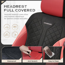 Load image into Gallery viewer, Coverado Front and Back Seat Covers for Cars PU Leather &amp; Fabric Material Breathable Comfort Auto Seats Universal Fit