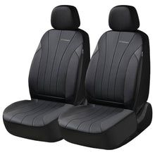 Load image into Gallery viewer, Coverado 2-Seat Car Front and Passenger Seat Covers Faux Leather &amp; Fabric Water Resistant Auto Seat Protectors Universal Fit