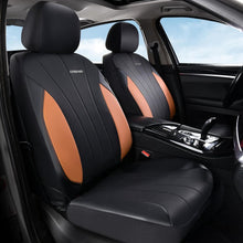 Load image into Gallery viewer, Coverado 2-Seat Car Front and Passenger Seat Covers Faux Leather &amp; Fabric Water Resistant Auto Seat Protectors Universal Fit