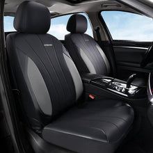 Load image into Gallery viewer, Coverado 2-Seat Car Front and Passenger Seat Covers Faux Leather &amp; Fabric Water Resistant Auto Seat Protectors Universal Fit