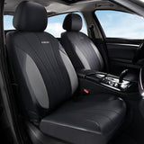 Coverado 2-Seat Car Front and Passenger Seat Covers Faux Leather & Fabric Water Resistant Auto Seat Protectors Universal Fit