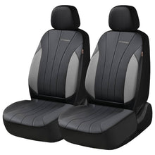 Load image into Gallery viewer, Coverado 2-Seat Car Front and Passenger Seat Covers Faux Leather &amp; Fabric Water Resistant Auto Seat Protectors Universal Fit