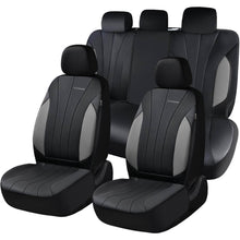 Load image into Gallery viewer, Coverado Car Front and Back Seat Covers Faux Leather &amp; Fabric Water Resistant Auto Seat Protectors Universal Fit