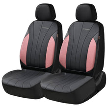 Load image into Gallery viewer, Coverado 2-Seat Car Front and Passenger Seat Covers Faux Leather &amp; Fabric Water Resistant Auto Seat Protectors Universal Fit