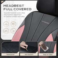 Load image into Gallery viewer, Coverado 2-Seat Car Front and Passenger Seat Covers Faux Leather &amp; Fabric Water Resistant Auto Seat Protectors Universal Fit