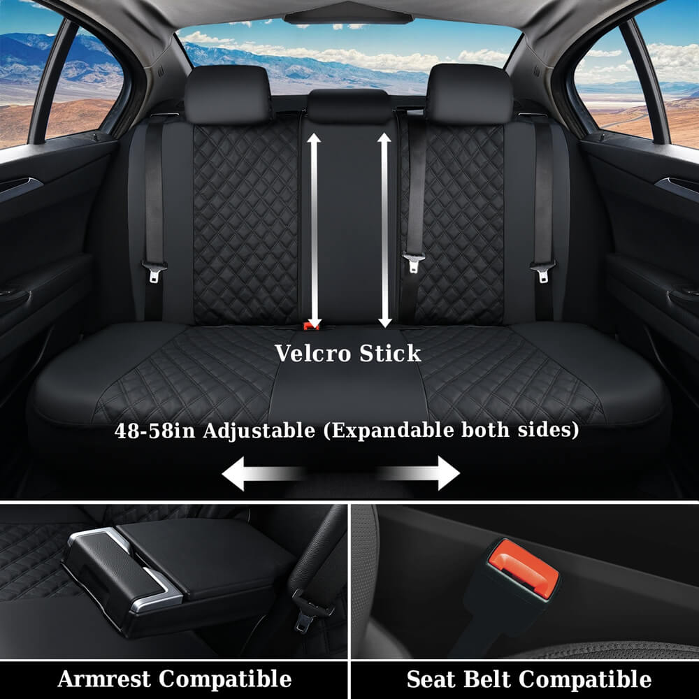Pvc Seat Cover DJCP04 PVC Full Set Seat Covers — 5-Seat Faux Leather | Coverado