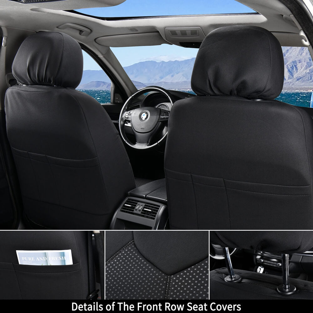Coverado PVC Front and Back Seat Covers Comfortable and Fashion Seat Protectors Universal Fit