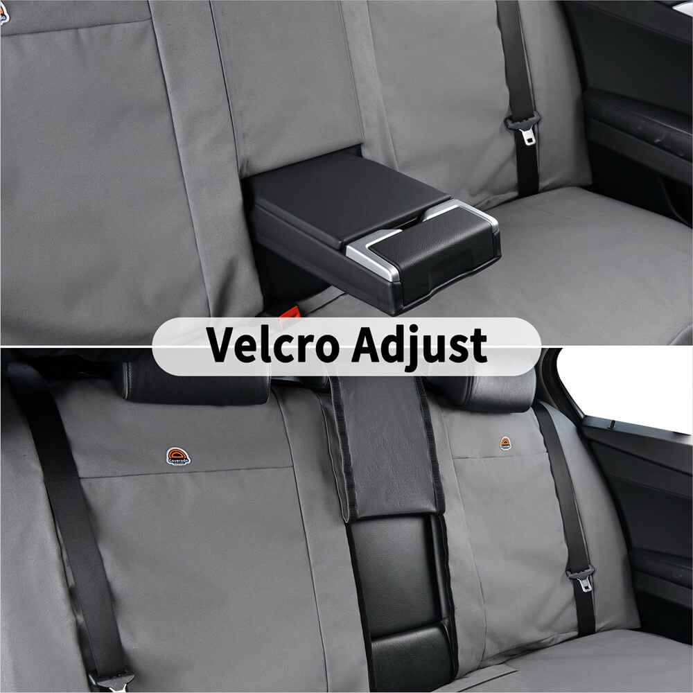 Coverado Canvas Rear Bench Seat Covers for Cars Trucks SUV Auto Back Seat Protectors for Kids & Dogs Universal Fit