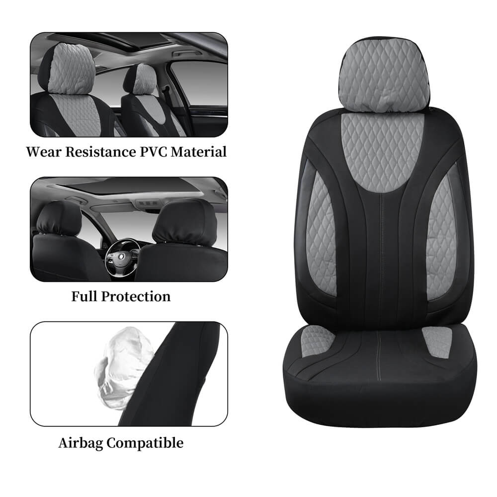 Coverado PVC Front and Back Seat Covers Comfortable and Durable Universal Fit