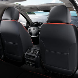 Coverado 2 Seats Front Leather Car Seat Covers Water Resistant Fashionable Auto Seat Protectors Universal Fit