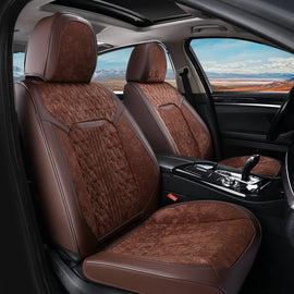 Seat Covers Coverado Front Auto Seat Covers 2 Seats Velvet Driver Passenger Seat Protectors Universal Fit