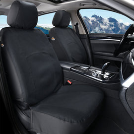 Coverado Canvas Front Rear Car Seat Covers Universal Fit Auto Seat Protectors for Kids & Dogs