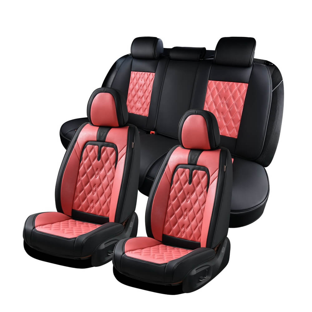 Coverado Front and Back Car Seat Covers Faux Leather Waterproof Universal Fit Most Cars