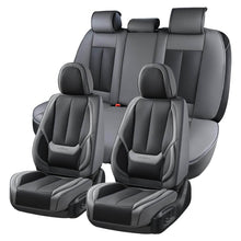 Load image into Gallery viewer, Coverado Front and Back Car Seat Covers Set Premium Faux Leather Water Resistant Lumbar Support Driver Passenger Rear Auto Seat Protectors Universal Fit