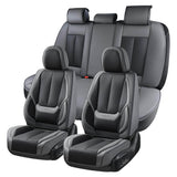 5 Seats Coverado Car Seat Covers for Cars Front and Rear Full Set with Lumbar Support Premium Leather Waterproof Auto Seat ProtectorsUniversal Fit