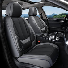 Load image into Gallery viewer, Coverado Front and Back Car Seat Covers Set Premium Faux Leather Water Resistant Lumbar Support Driver Passenger Rear Auto Seat Protectors Universal Fit