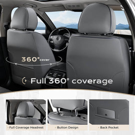 2 Seats Coverado Front Driver and Passenger Car Seat Covers Premium Leather Auto Seat Protectors Water Resistant Universal Fit
