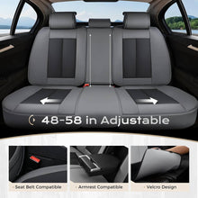 Load image into Gallery viewer, Coverado Front and Back Car Seat Covers Set Premium Faux Leather Water Resistant Lumbar Support Driver Passenger Rear Auto Seat Protectors Universal Fit