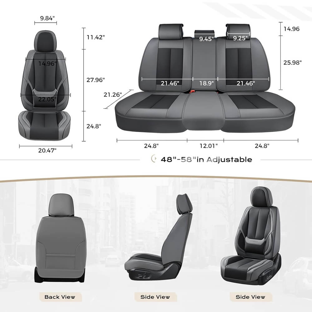 2 Seats Coverado Front Driver and Passenger Car Seat Covers Premium Leather Auto Seat Protectors Water Resistant Universal Fit