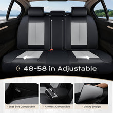 Load image into Gallery viewer, Coverado Front and Back Car Seat Covers Set Premium Faux Leather Water Resistant Lumbar Support Driver Passenger Rear Auto Seat Protectors Universal Fit
