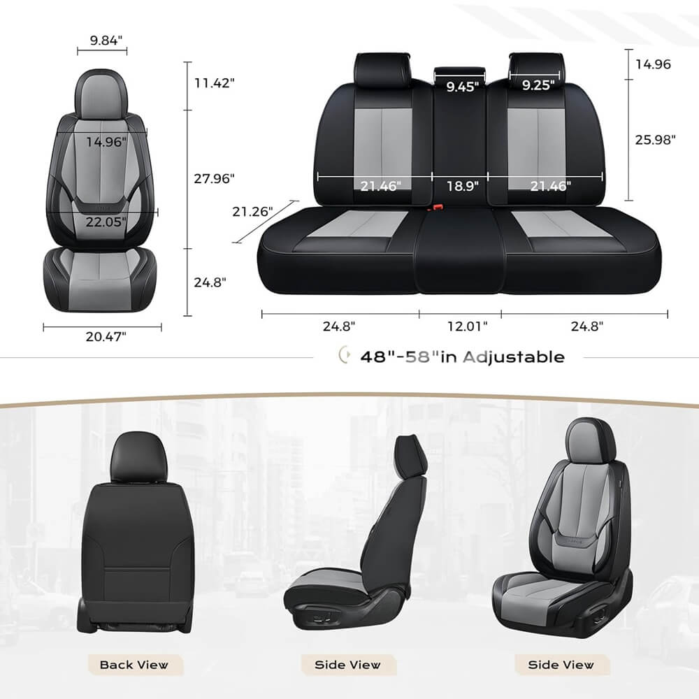 2 Seats Coverado Front Driver and Passenger Car Seat Covers Premium Leather Auto Seat Protectors Water Resistant Universal Fit