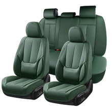 Load image into Gallery viewer, Coverado Front and Back Car Seat Covers Set Premium Faux Leather Water Resistant Lumbar Support Driver Passenger Rear Auto Seat Protectors Universal Fit