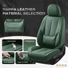 Load image into Gallery viewer, Coverado Front and Back Car Seat Covers Set Premium Faux Leather Water Resistant Lumbar Support Driver Passenger Rear Auto Seat Protectors Universal Fit