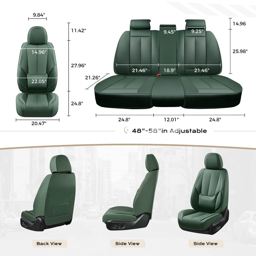2 Seats Coverado Front Driver and Passenger Car Seat Covers Premium Leather Auto Seat Protectors Water Resistant Universal Fit