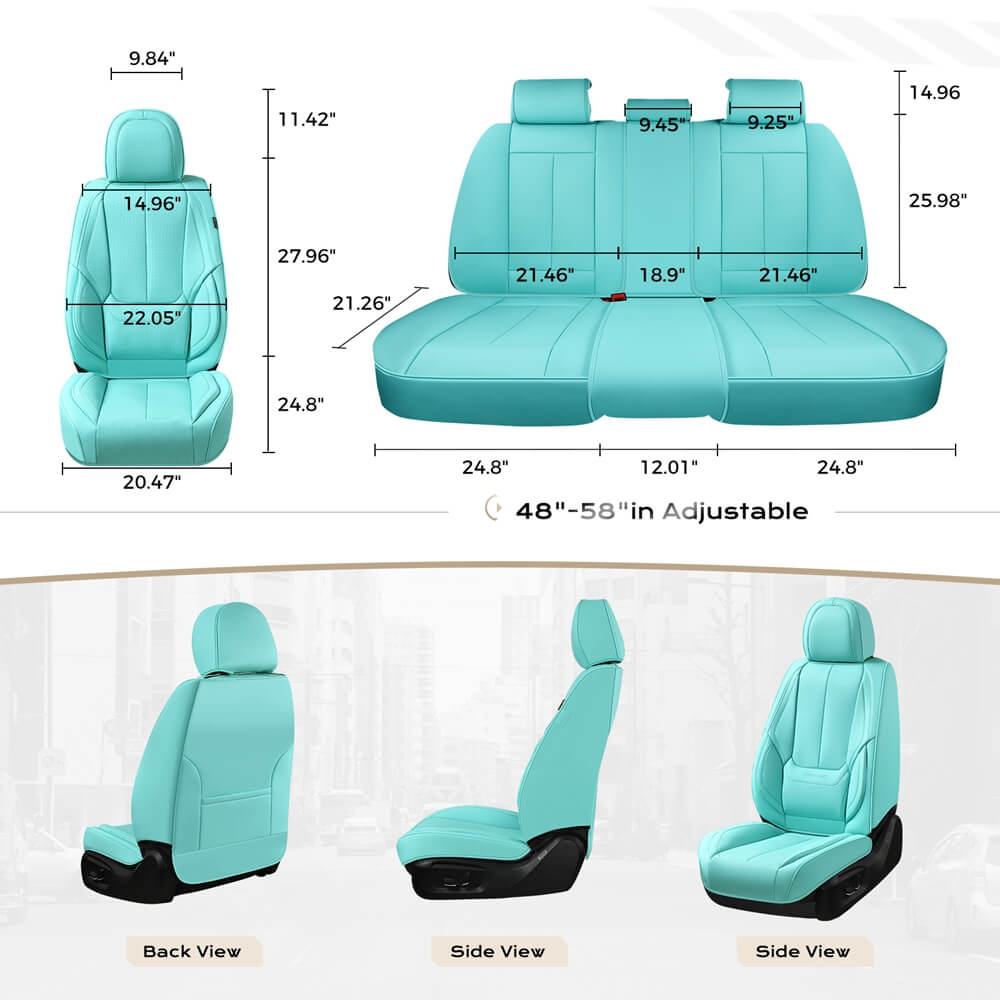 2 Seats Coverado Front Driver and Passenger Car Seat Covers Premium Leather Auto Seat Protectors Water Resistant Universal Fit