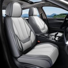 Load image into Gallery viewer, Coverado Front and Back Car Seat Covers Set Premium Faux Leather Water Resistant Lumbar Support Driver Passenger Rear Auto Seat Protectors Universal Fit
