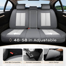 Load image into Gallery viewer, Coverado Front and Back Car Seat Covers Set Premium Faux Leather Water Resistant Lumbar Support Driver Passenger Rear Auto Seat Protectors Universal Fit