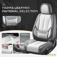Load image into Gallery viewer, Coverado Front and Back Car Seat Covers Set Premium Faux Leather Water Resistant Lumbar Support Driver Passenger Rear Auto Seat Protectors Universal Fit