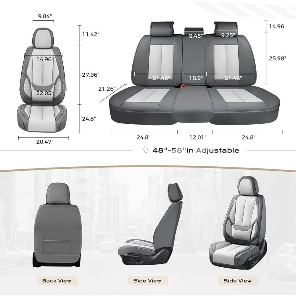 2 Seats Coverado Front Driver and Passenger Car Seat Covers Premium Leather Auto Seat Protectors Water Resistant Universal Fit