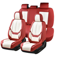 Load image into Gallery viewer, Coverado Front and Back Car Seat Covers Set Premium Faux Leather Water Resistant Lumbar Support Driver Passenger Rear Auto Seat Protectors Universal Fit