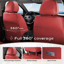 Load image into Gallery viewer, Coverado Front and Back Car Seat Covers Set Premium Faux Leather Water Resistant Lumbar Support Driver Passenger Rear Auto Seat Protectors Universal Fit