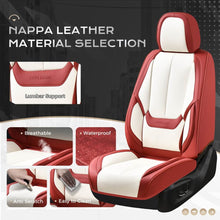 Load image into Gallery viewer, Coverado Front and Back Car Seat Covers Set Premium Faux Leather Water Resistant Lumbar Support Driver Passenger Rear Auto Seat Protectors Universal Fit