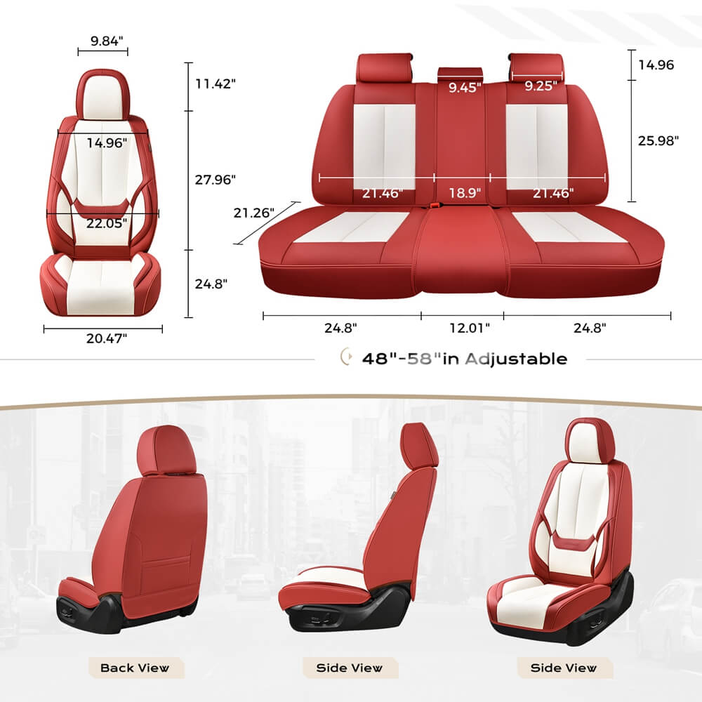 2 Seats Coverado Front Driver and Passenger Car Seat Covers Premium Leather Auto Seat Protectors Water Resistant Universal Fit