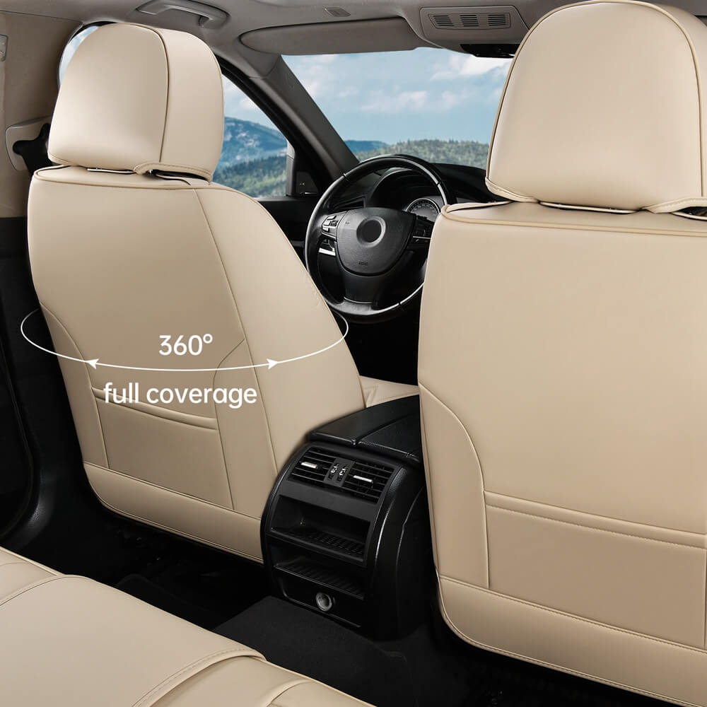 2 Seats Coverado Front Driver and Passenger Car Seat Covers Premium Leather Auto Seat Protectors Water Resistant Universal Fit