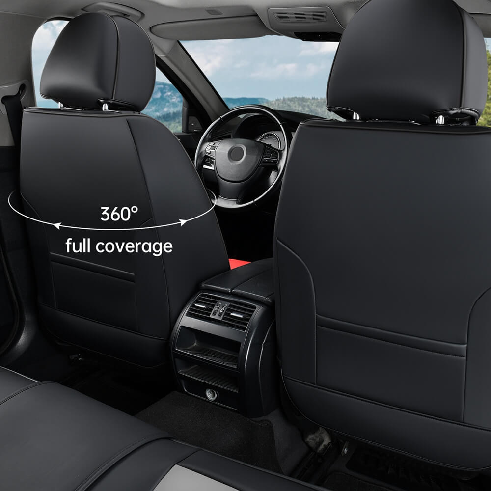 2 Seats Coverado Front Driver and Passenger Car Seat Covers Premium Leather Auto Seat Protectors Water Resistant Universal Fit