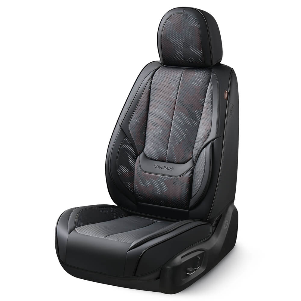 2 Seats Coverado Front Driver and Passenger Car Seat Covers Premium Leather Auto Seat Protectors Water Resistant Universal Fit