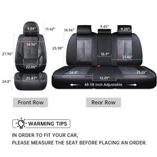 Load image into Gallery viewer, Coverado Front and Back Car Seat Covers Set Premium Faux Leather Water Resistant Lumbar Support Driver Passenger Rear Auto Seat Protectors Universal Fit