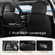 Load image into Gallery viewer, Coverado Front and Back Car Seat Covers Set Premium Faux Leather Water Resistant Lumbar Support Driver Passenger Rear Auto Seat Protectors Universal Fit