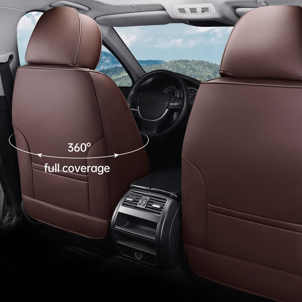 2 Seats Coverado Front Driver and Passenger Car Seat Covers Premium Leather Auto Seat Protectors Water Resistant Universal Fit