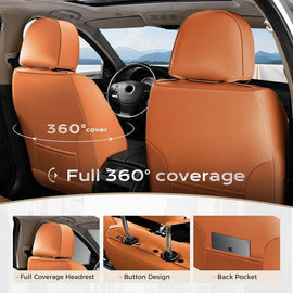 50% OFF🔥🔥2 Seats Coverado Front Driver and Passenger Car Seat Covers Premium Leather Auto Seat Protectors Water Resistant Universal Fit